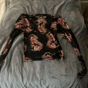 Sheer urban outfitters sheer dragon top